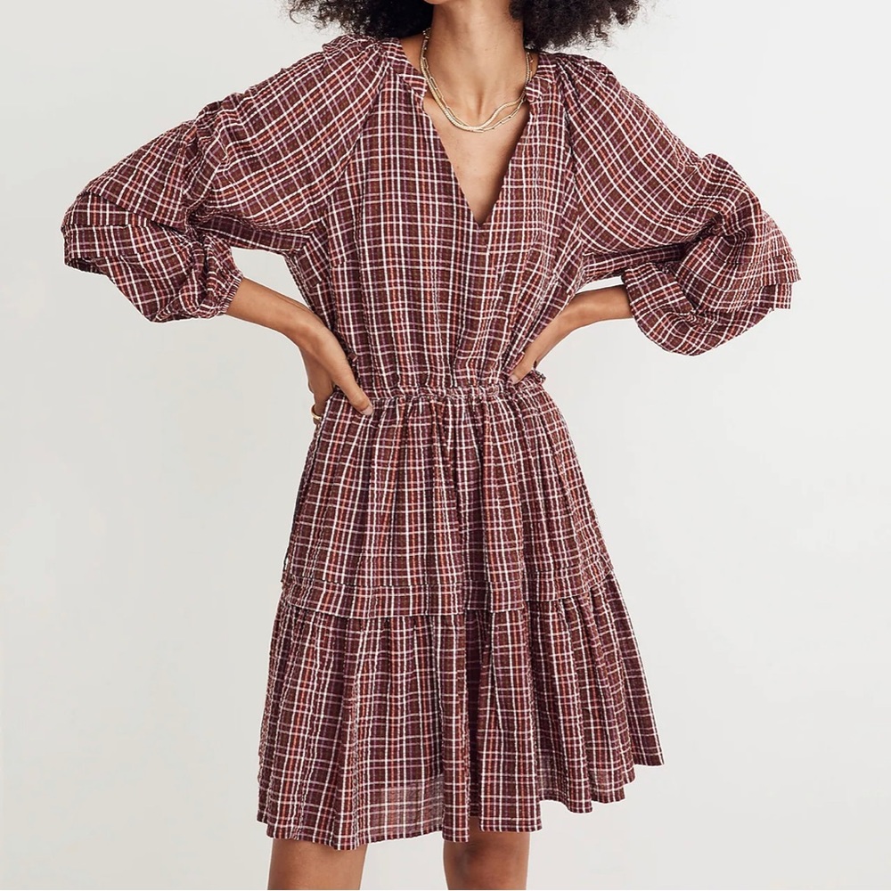 Madewell Seersucker Wrap Mini Dress XS